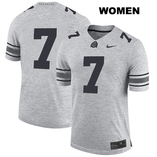 Ohio State Buckeyes Women's Dwayne Haskins #7 Gray Authentic Nike No Name College NCAA Stitched Football Jersey IK19V41TE